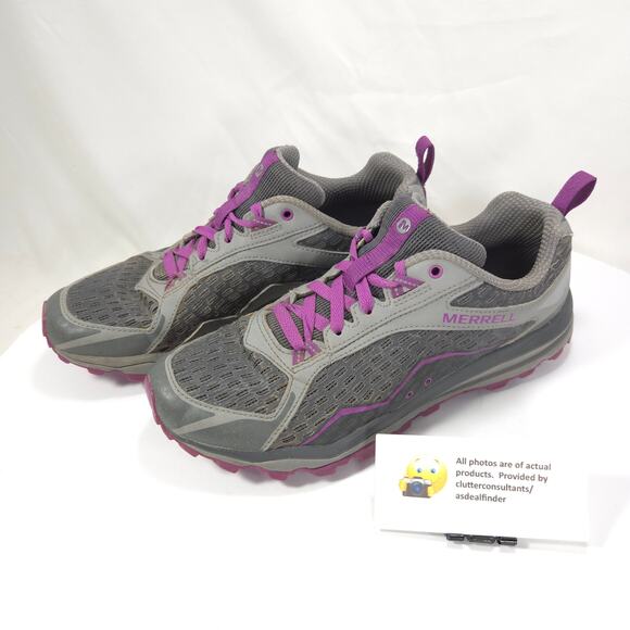 Merrell All Out Crush Outdoor Hiking Shoe Womens Size 8.5 J35730 Gray Purple - Picture 1 of 9